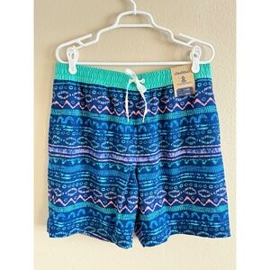 Chubbies The Favs Mens XL 7 Inch Inseam Swim‎ Trunks Blue Tribal Geometric NWT